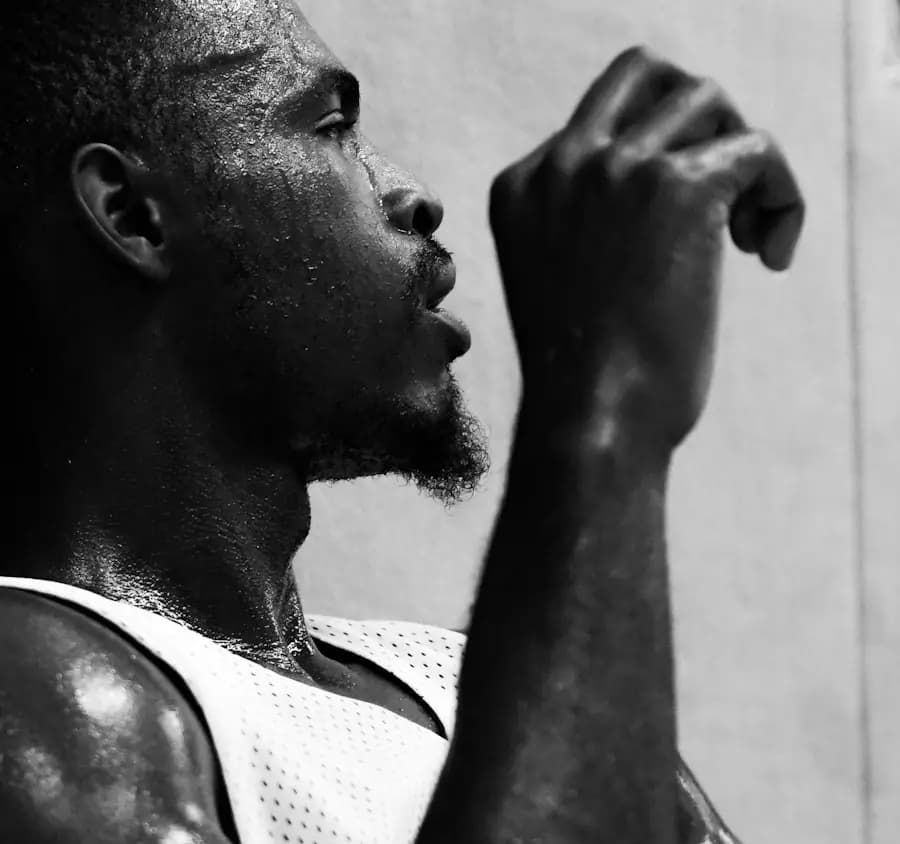 Sportif concentré pendant l'effort